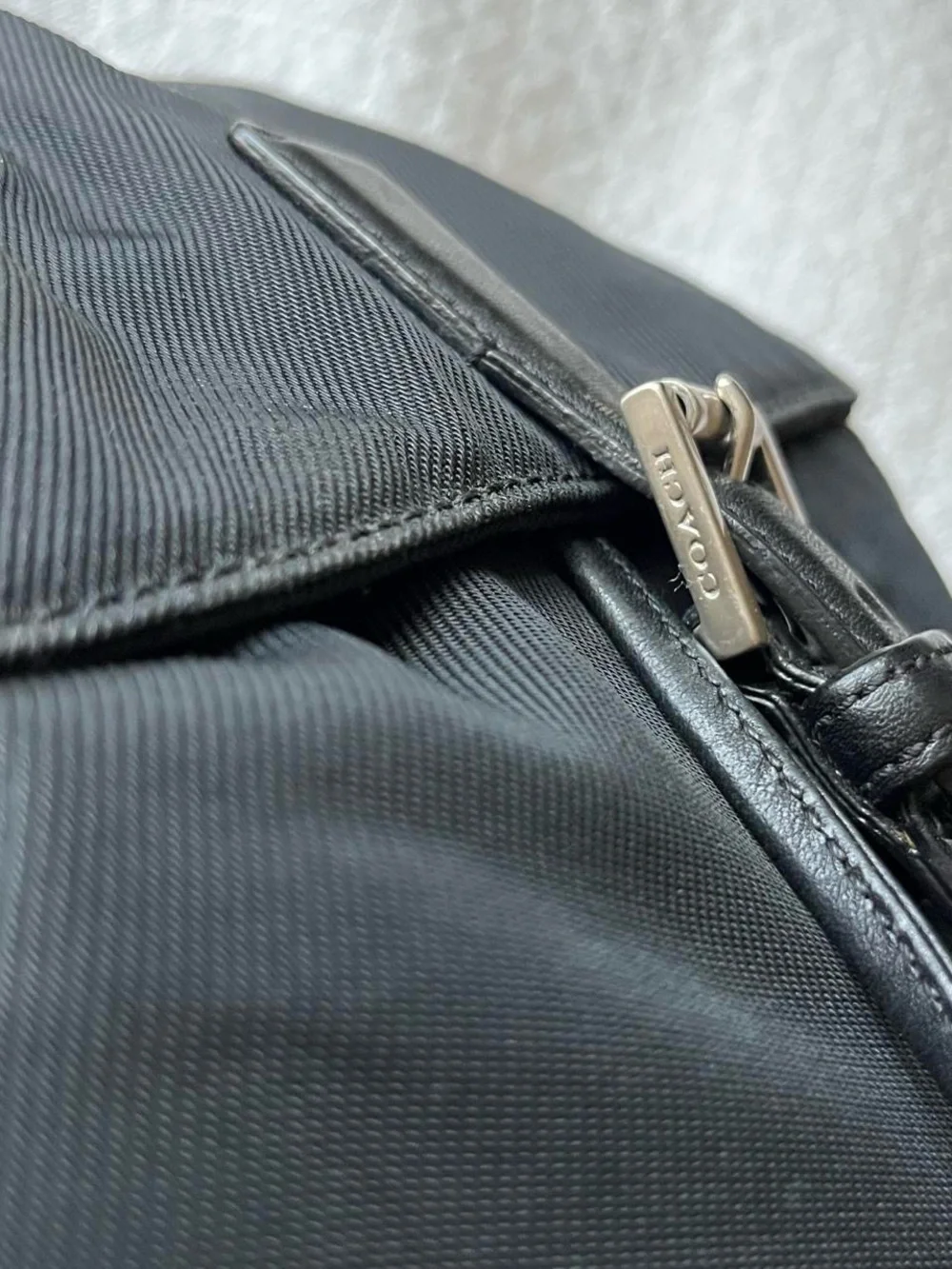 Vintage Y2K Black Coach Nylon & Leather Trim backpack